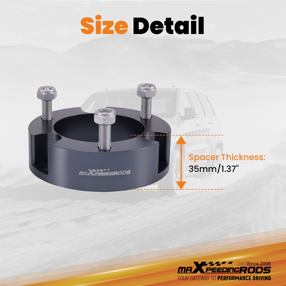 2 Aluminum Lift Spacer compatible for Toyota FJ Cruiser/Hilux 35mm Front Strut 4WD