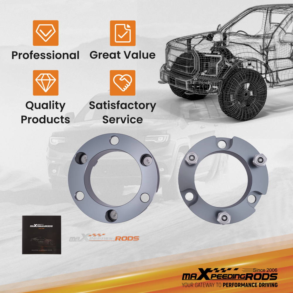 2 Aluminum Lift Spacer compatible for Toyota FJ Cruiser/Hilux 35mm Front Strut 4WD