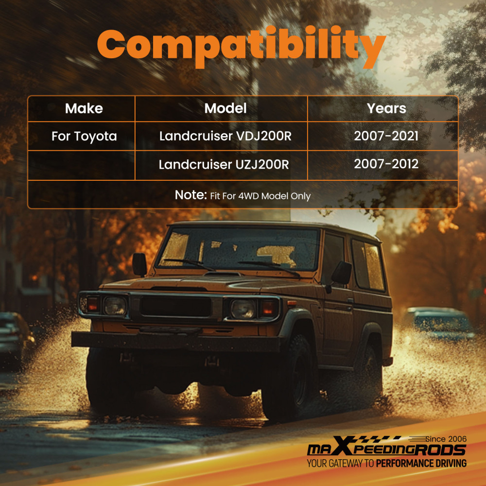 2 Inch Front Lift Spacers compatible for Toyota Landcruiser UZJ200R 2007-2012 4WD