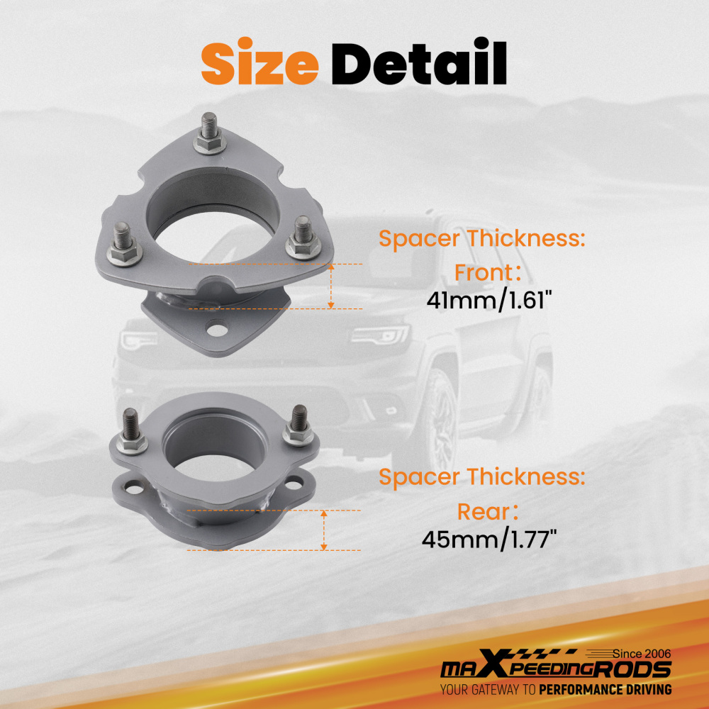 Front Rear 2 Leveling Lift Kit compatible for Jeep Compass Patriot MK Sport 07-2017
