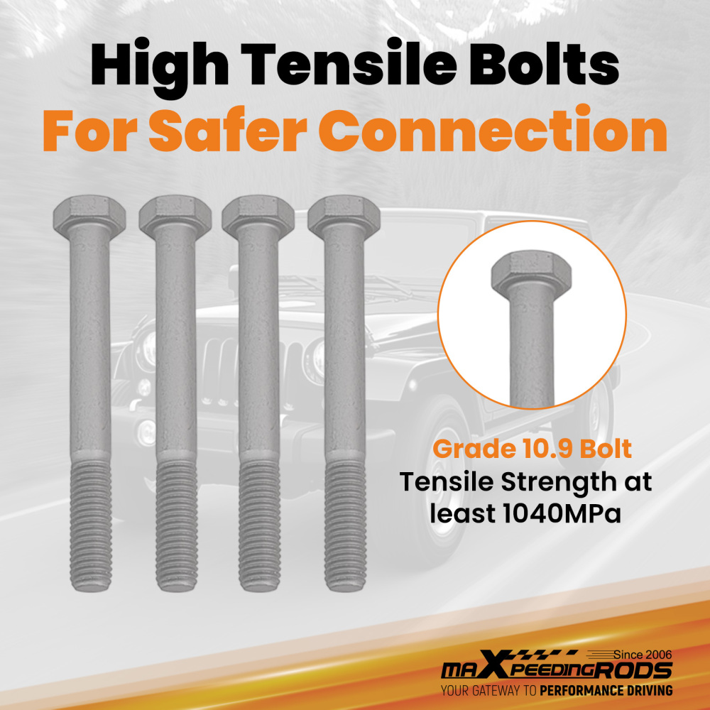2.5 inch Front 2 inch Rear Level Lift Kit Shock Extenders For 2007-2018 compatible for Jeep Wrangler JK 4X4