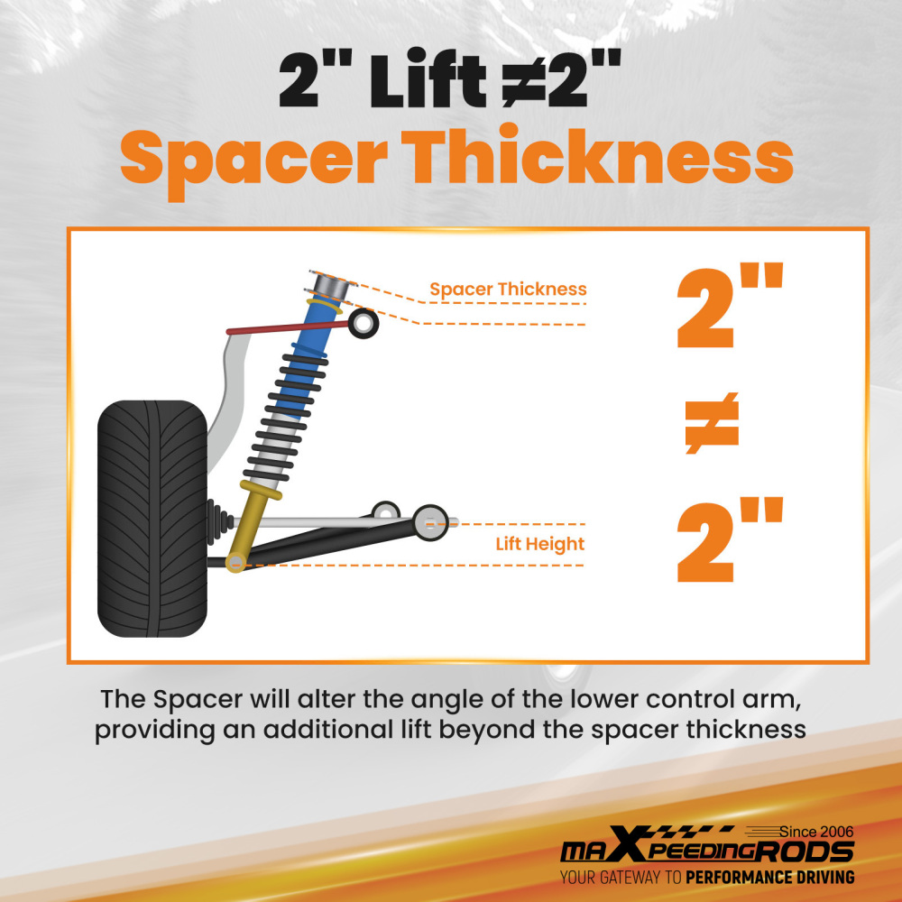 2.5 inch Front 2 inch Rear Level Lift Kit Shock Extenders For 2007-2018 compatible for Jeep Wrangler JK 4X4