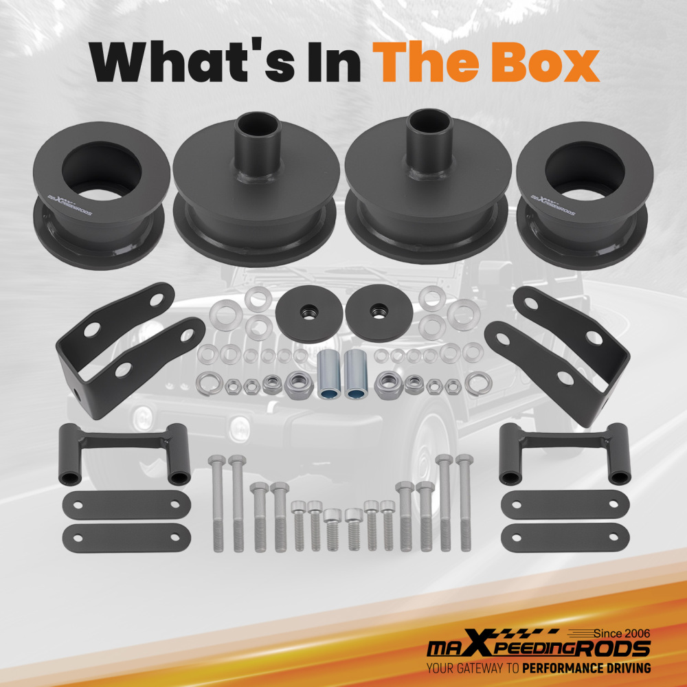 2.5 inch Front 2 inch Rear Level Lift Kit Shock Extenders For 2007-2018 compatible for Jeep Wrangler JK 4X4