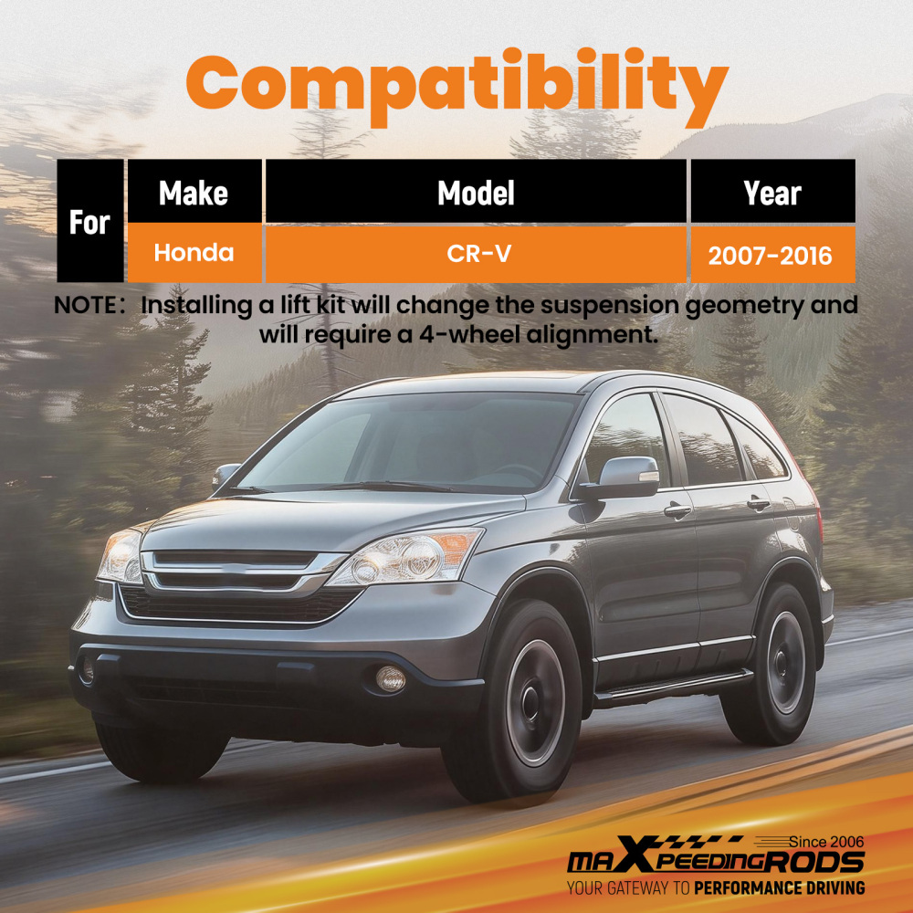 1.5Leveling Spacer Kit with Camber Adjusters compatible for Honda CR-V 2007-2016
