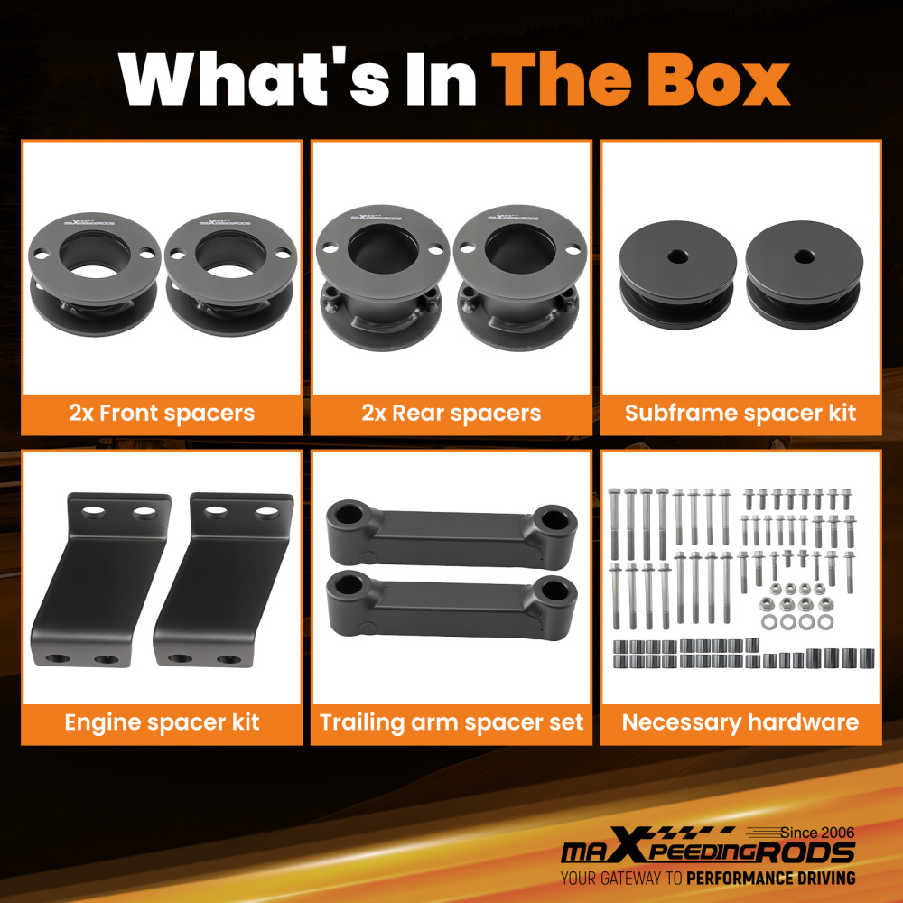 3 Complete Lift Kit compatible for Honda CR-V 97-01 Front Rear Steel Powder Coated