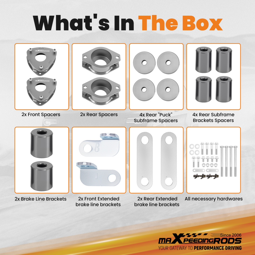 2 Carbon Steel Lift Spacer Kit compatible for Subaru Forester 2009-2013 Front Rear