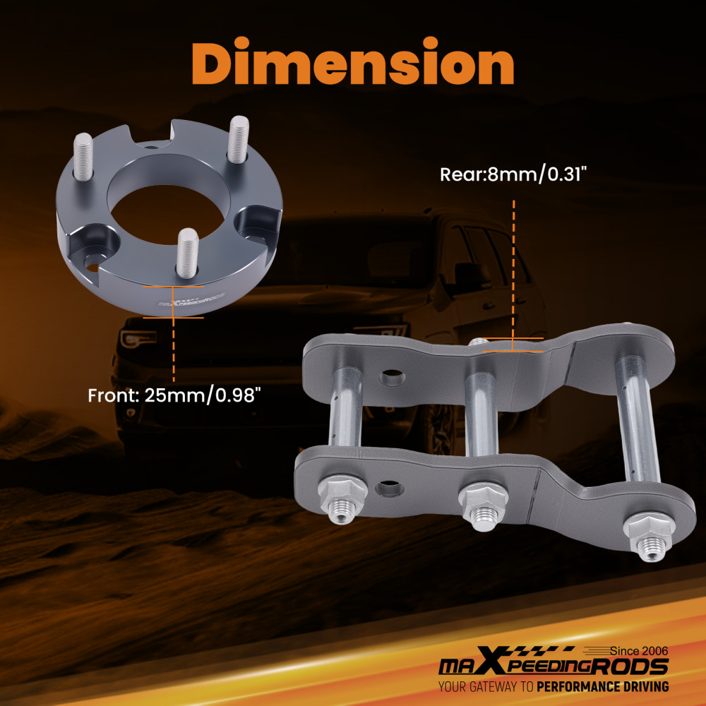 2 Inch Front Rear Lift compatible for Isuzu D-Max/Compatible for Colorado 2012-ON Spacer Kit Steel