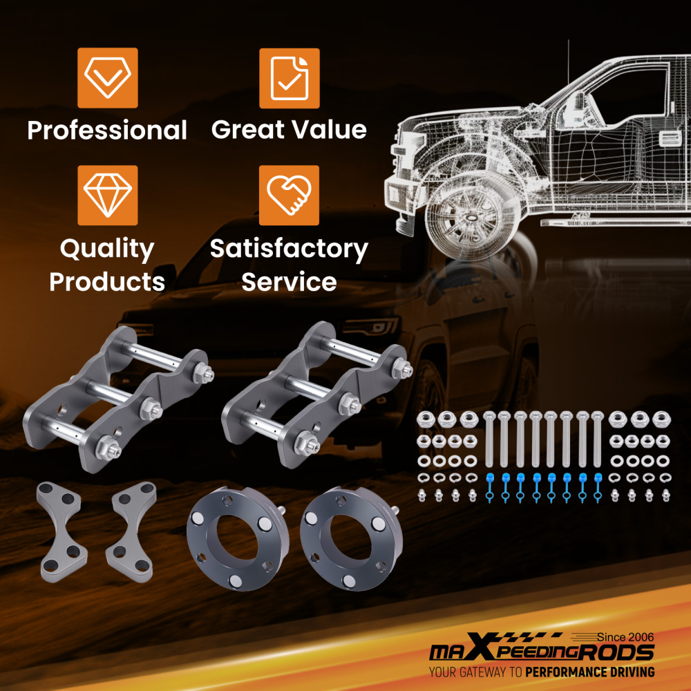 2 Inch Front Rear Lift compatible for Isuzu D-Max/Compatible for Colorado 2012-ON Spacer Kit Steel