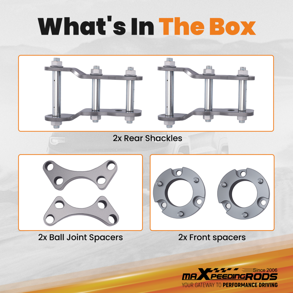 3 Lift Kit compatible for Isuzu D-Max 2012-2023 4WD Front Rear Spacer Aluminum Steel