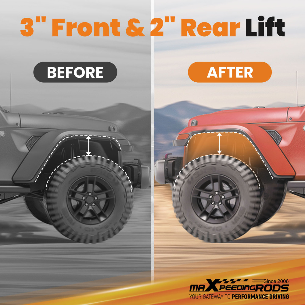 3 Front 2 Rear Lift Spacer Kit compatible for Mitsubishi Triton MQ MR 4WD 2015-Present