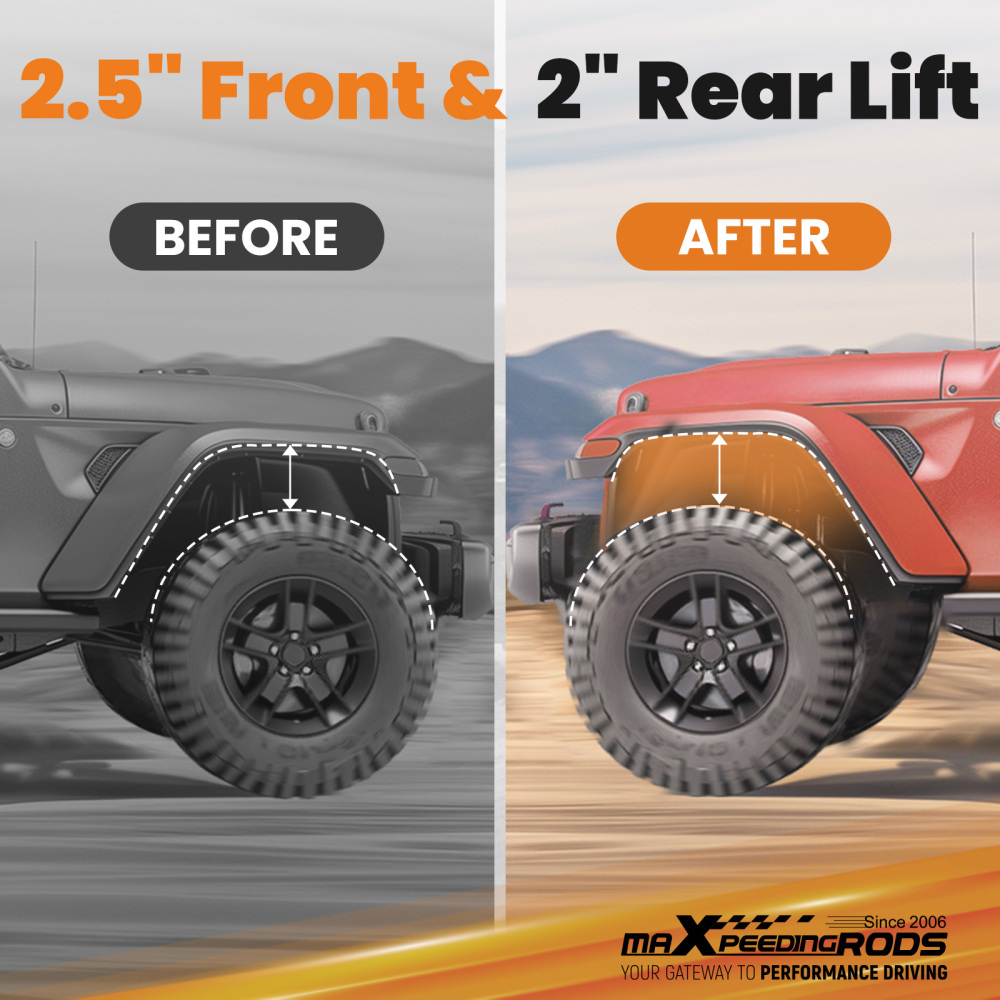 2.5 2 Front Rear Lift Kit compatible for Honda Pilot 2009-2015 Spacer w/ Links