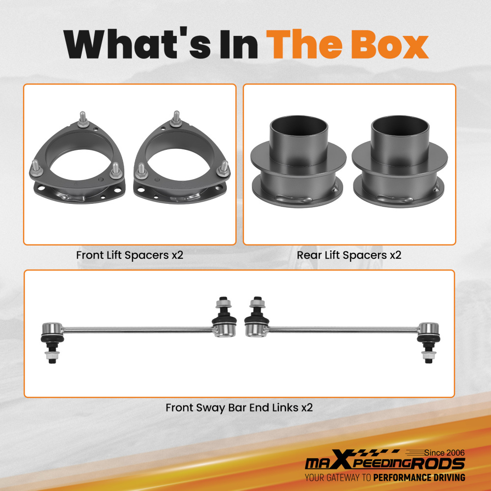 2.5 2 Front Rear Lift Kit compatible for Honda Pilot 2009-2015 Spacer w/ Links