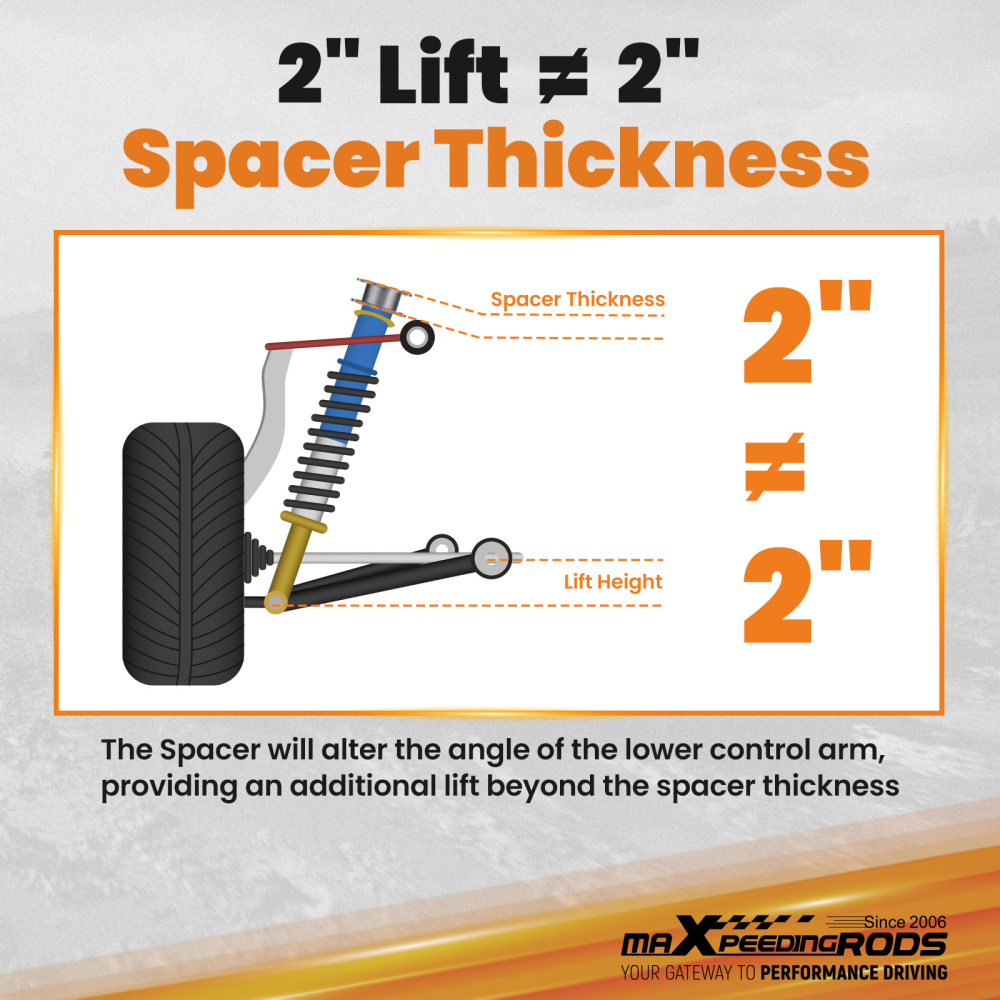 2 Inch Front Leveling Lift Kit compatible for Ram 1500 4WD 2012-2024 Spacer Strut