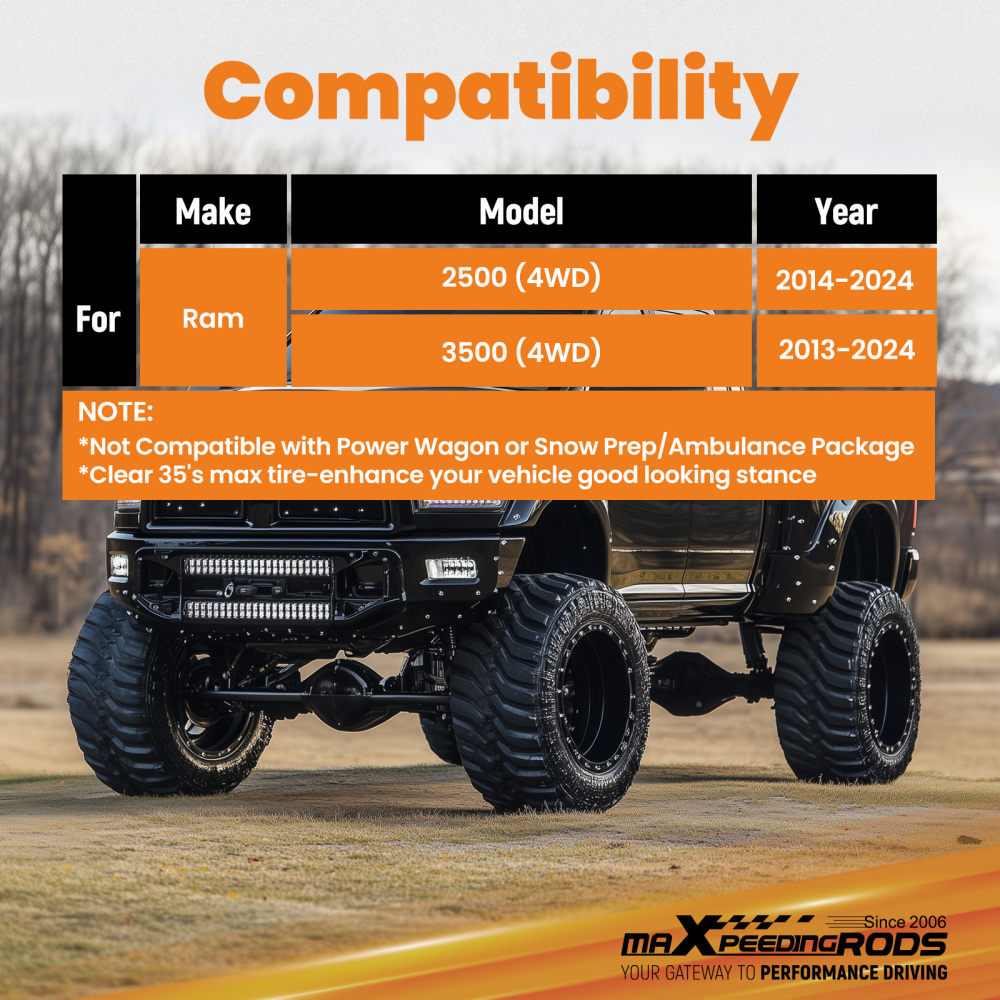 Suspension Lift 2 Front Kit compatible for Dodge Ram 2500 3500 4WD 2013-2024