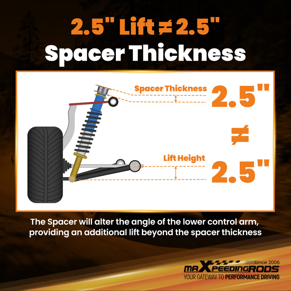 Front 2.5 inch Rear 2 inch Leveling Lift Kit Compatible For Honda Ridgeline 2006-2016