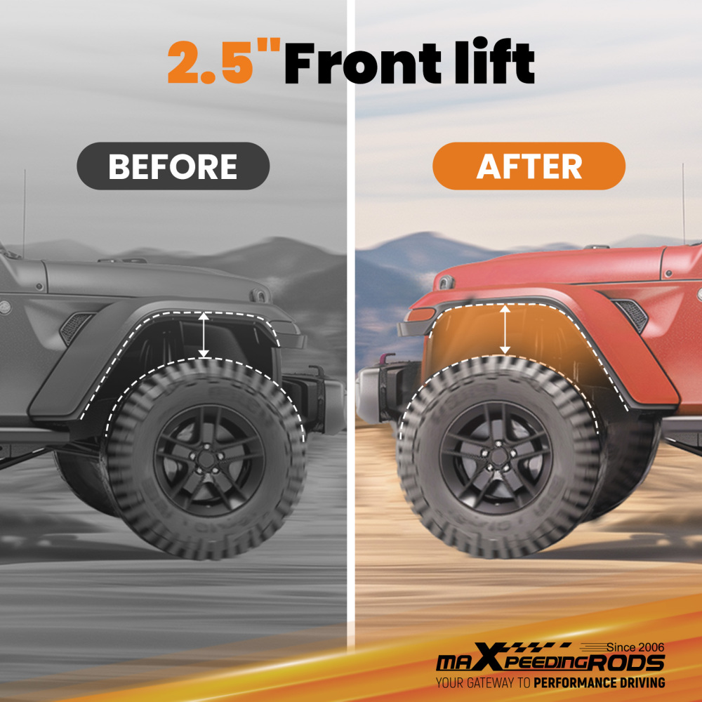 2.5 Lift Kit compatible for Honda Ridgeline 2017-2026 Front Rear Powder Coated Steel