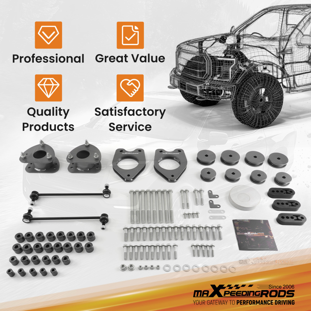2.5 Lift Kit compatible for Honda Ridgeline 2017-2026 Front Rear Powder Coated Steel