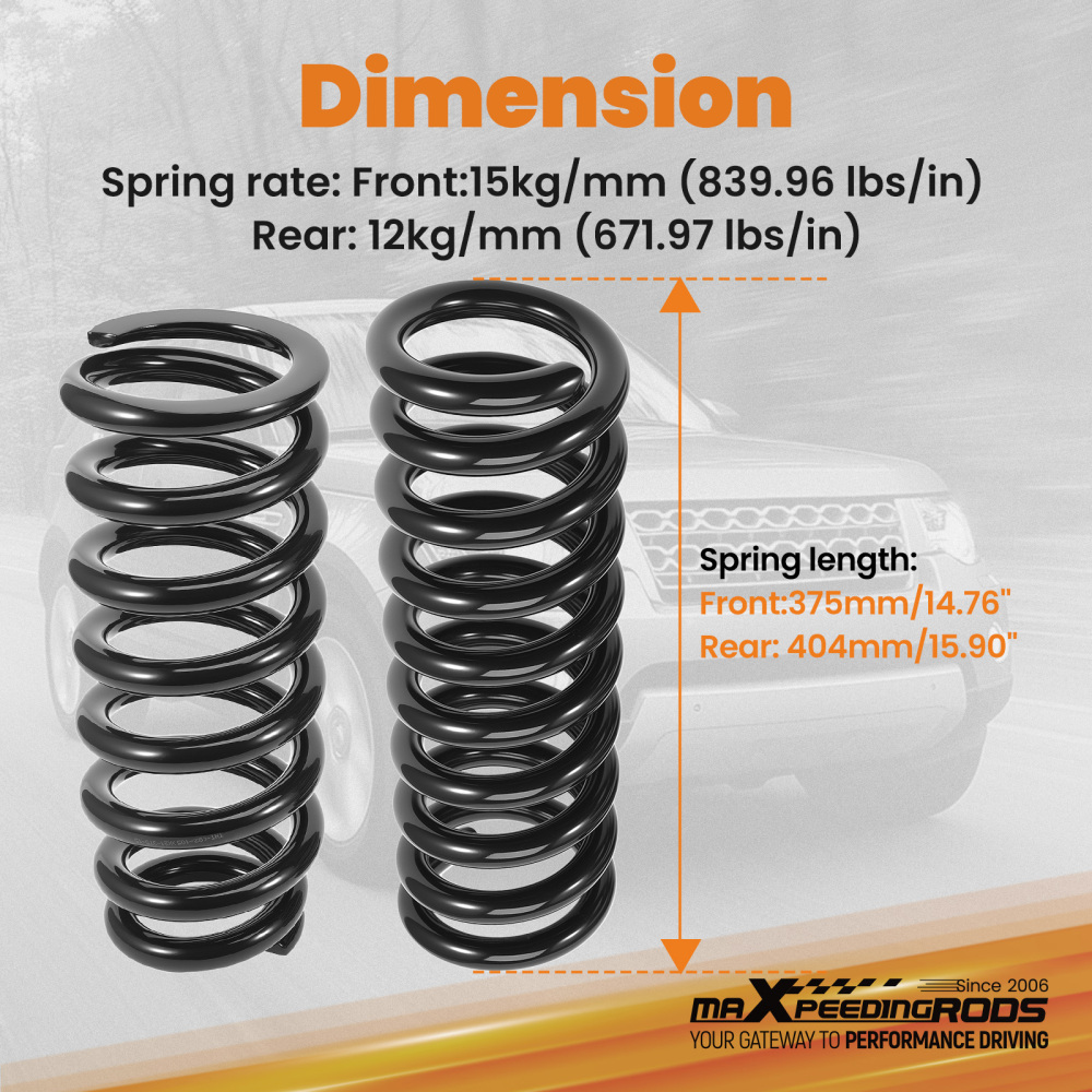 2 Inch Coil Spring Lift Kit compatible for Land Rover Discovery AWD 2004-2009 Front Rear