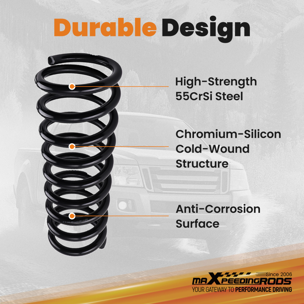 2 Front Coil Lift Springs compatible for Ram 3500 4WD 2003-2012 Diesel Engine Only