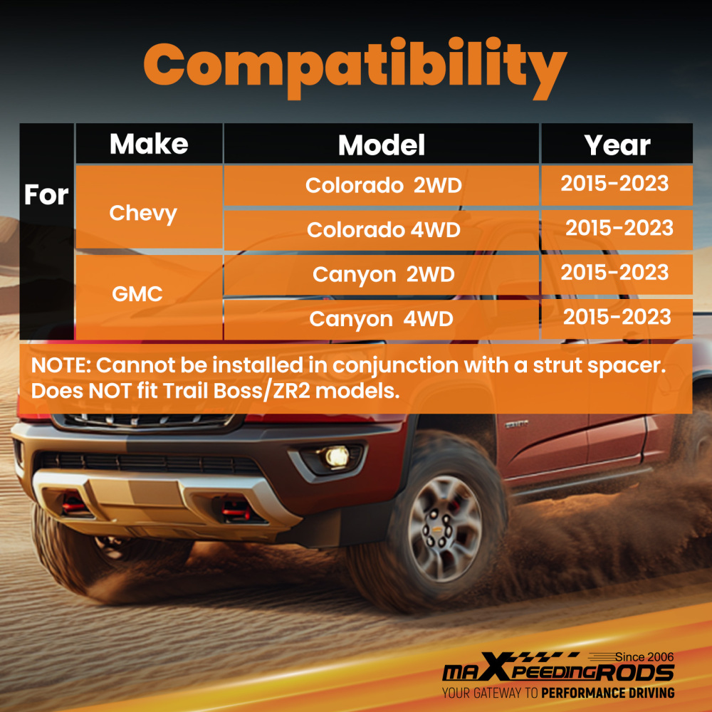 2 Inch Front Lift Strut compatible for Chevrolet Colorado/GMC Canyon 2015-2023 Kit
