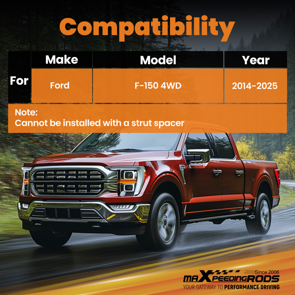 3 Front Lifted Struts Loaded Leveling Struts compatible for Ford F-150 4WD 2014-2025