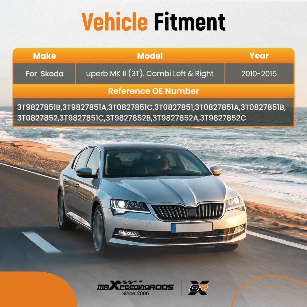 Rear Boot Hatch Power Lift Support compatible for Skoda Superb 2010-2015 3T9827851A Pair