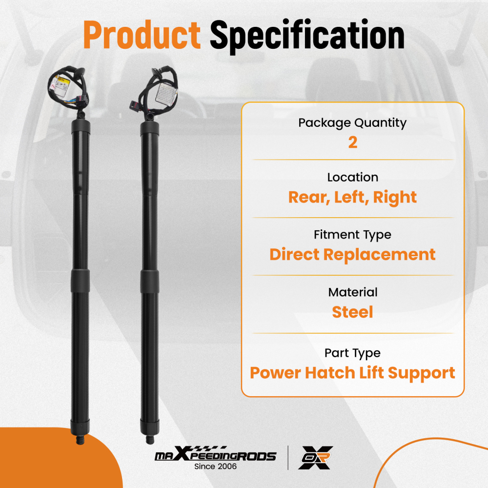 2x Tailgate Rear Lift Support compatible for Volvo XC60 2012-2017 31365276 31455987 Steel