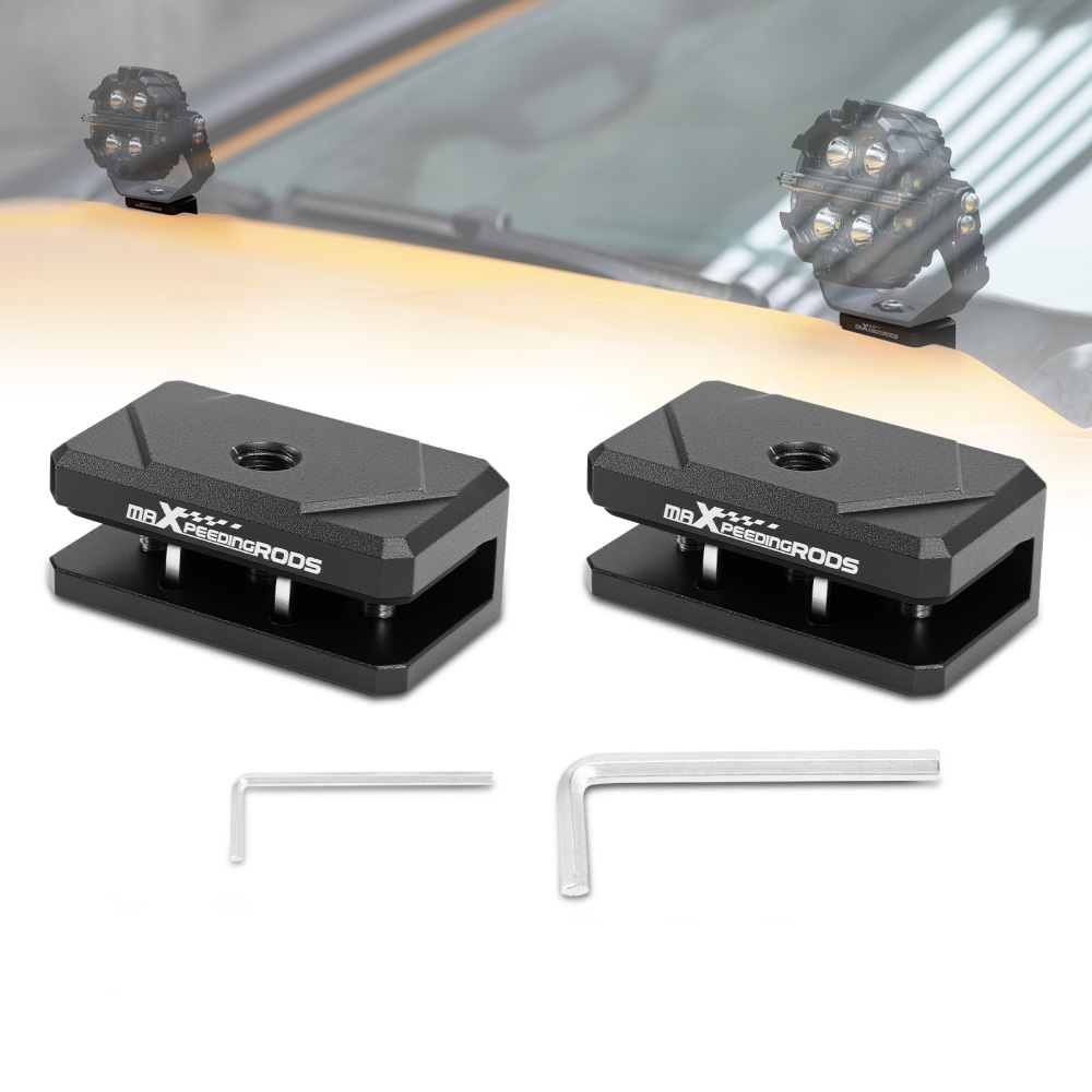 Universal Hood Light Mounting Bracket For Truck compatible for Jeep Pickup SUV 6mm Aluminium