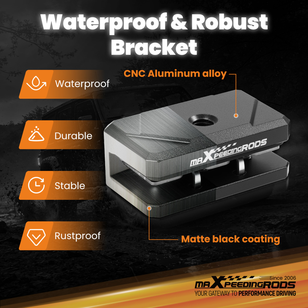 Universal Hood Light Mounting Bracket For Truck compatible for Jeep Pickup SUV 6mm Aluminium