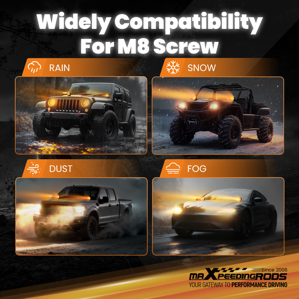 Universal Hood Light Mounting Bracket For Truck compatible for Jeep Pickup SUV 6mm Aluminium