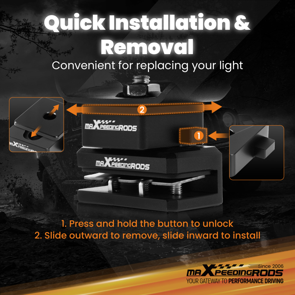 Universal Hood Light Mounting Bracket For Car Truck compatible for Jeep SUV LED Bar Pod Lights