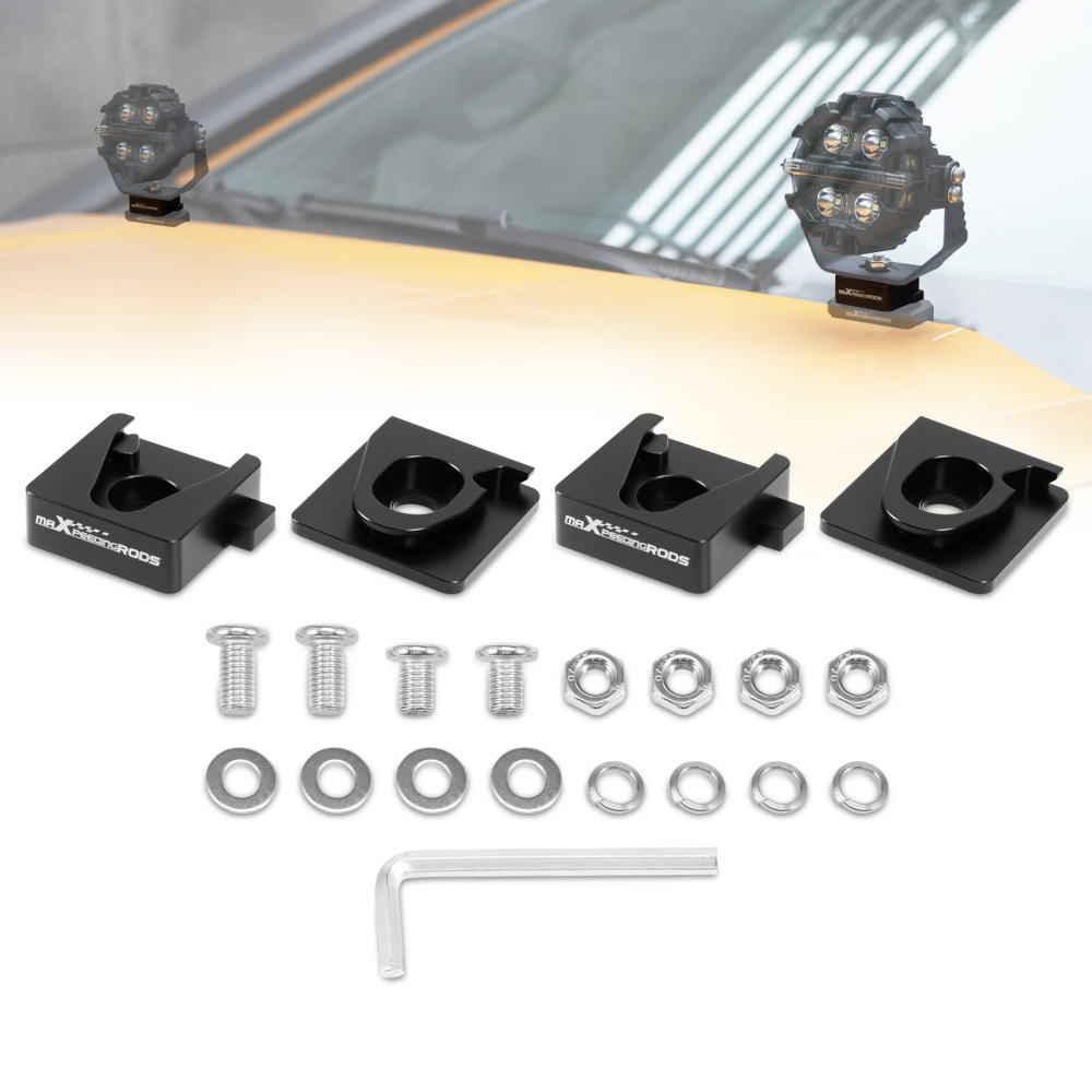Universal Hood Brackets Quick Release For Trucks SUV Jeeps Ditch Light Mount M8
