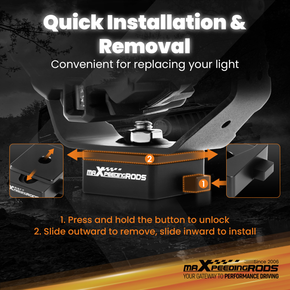 Universal Hood Brackets Quick Release For Trucks SUV Jeeps Ditch Light Mount M8