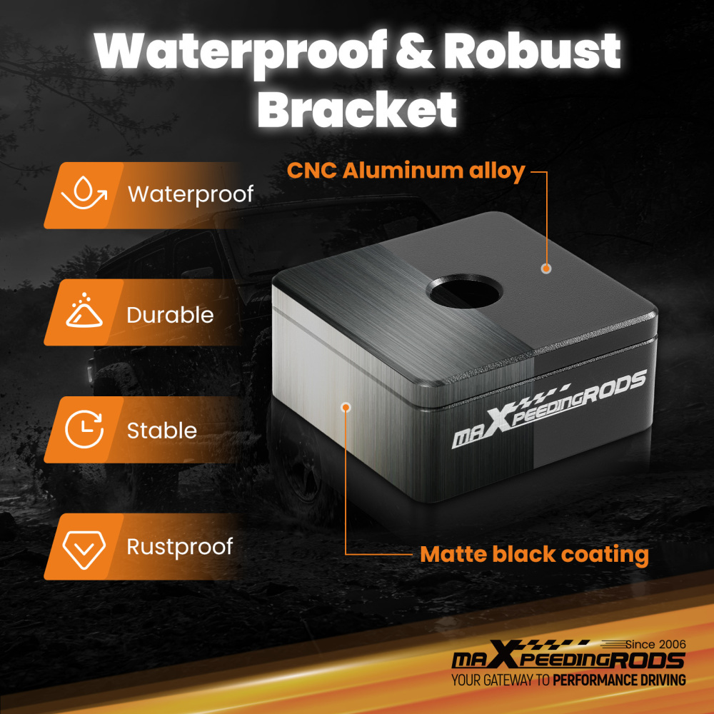 Staffe Montaggio Fari LED For Universal Auto Cofano Alluminio M8 42x36x16mm Kit