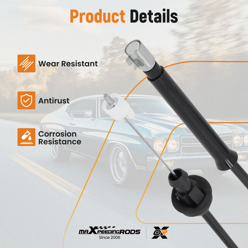 Throttle Cable compatible for Chevrolet Chevelle 1968-72 compatible for Camaro 1970-73 compatible for Monte Carlo 1970-72