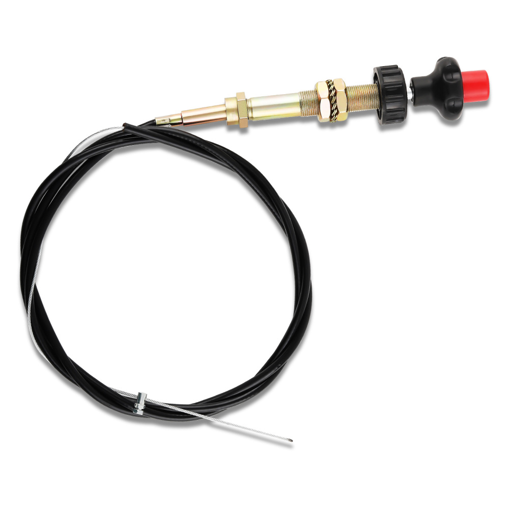 1pcs Adjustable Lock Control Cable with 2 in Black Knob 55204 Universal Black