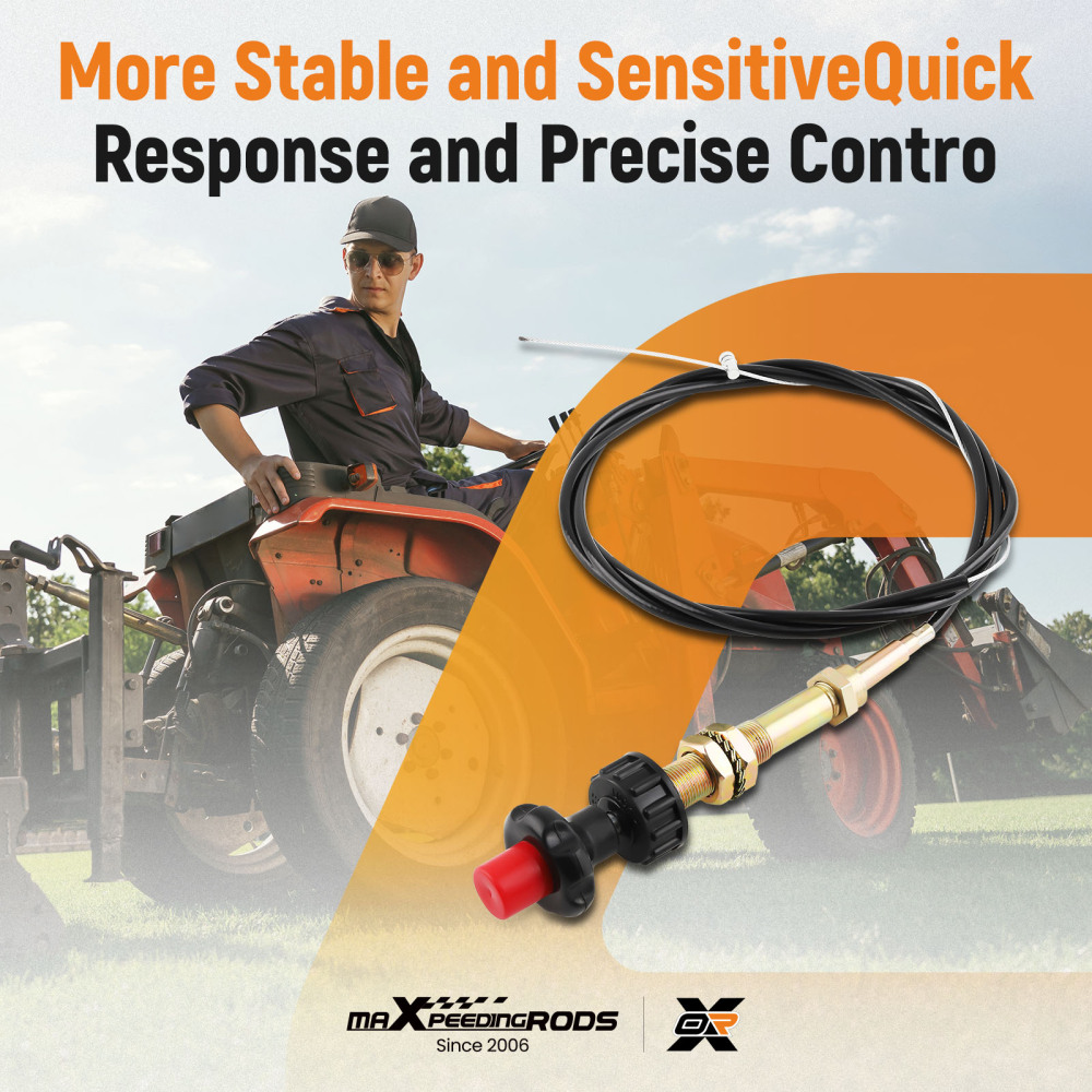 1pcs Adjustable Lock Control Cable with 2 in Black Knob 55204 Universal Black