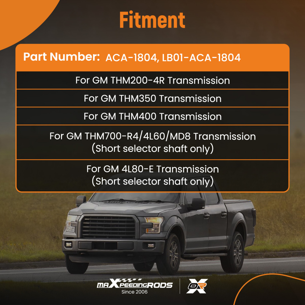 Cable Shifter Linkage Kit Transmission compatible for GM THM200-4R THM350 THM400 ACA-1804