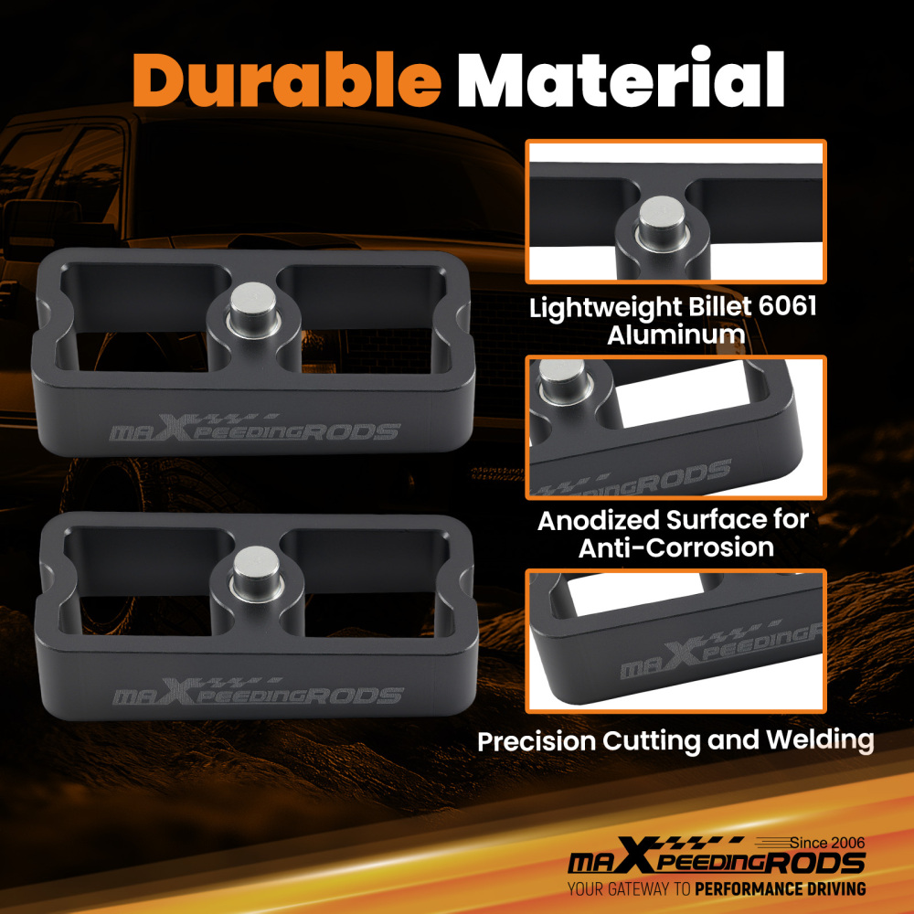 Rear 1 Lowering Block compatible for Chevrolet S10 1983-2003 6061 Aluminum 2° Taper