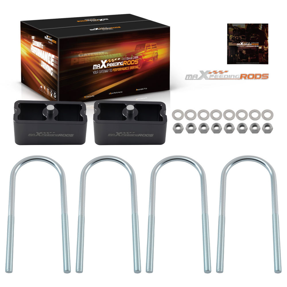 2 Rear Lowering Block compatible for Chevrolet S10 1982-2003 Aluminum Anodized Kit