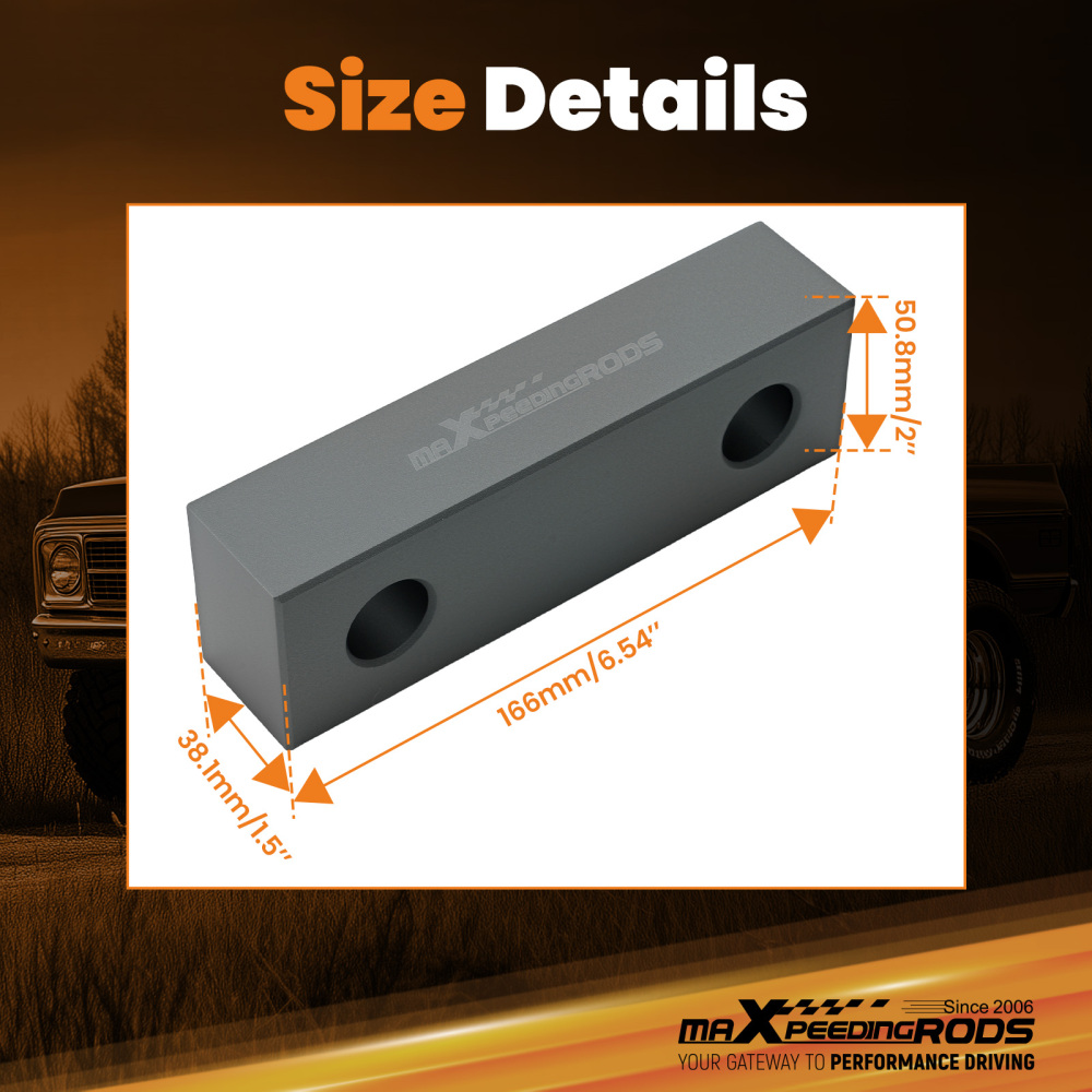 1.5 Lowering Block Rear compatible for Chevy C-10/Compatible for GMC C-15 Truck 1960-1972 2WD