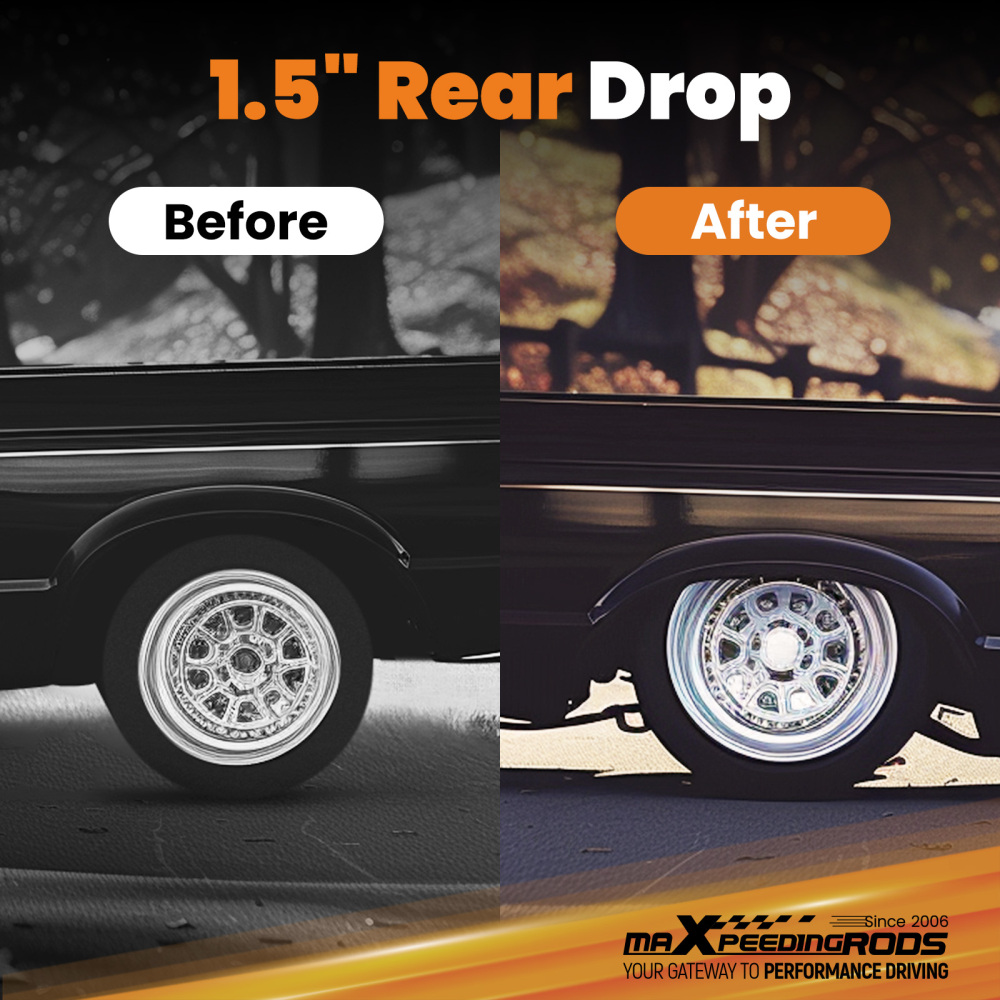 1.5 Lowering Block Rear compatible for Chevy C-10/Compatible for GMC C-15 Truck 1960-1972 2WD
