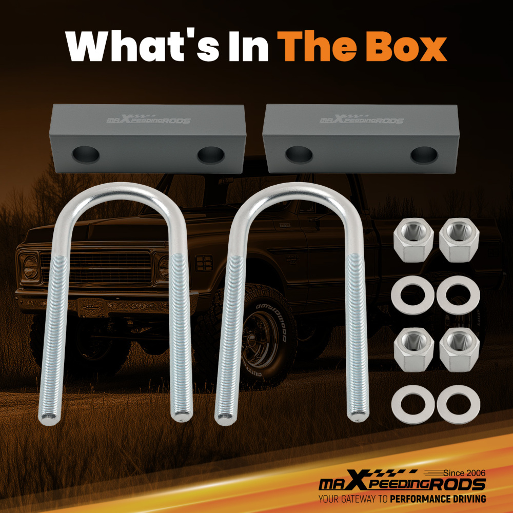 1.5 Lowering Block Rear compatible for Chevy C-10/Compatible for GMC C-15 Truck 1960-1972 2WD
