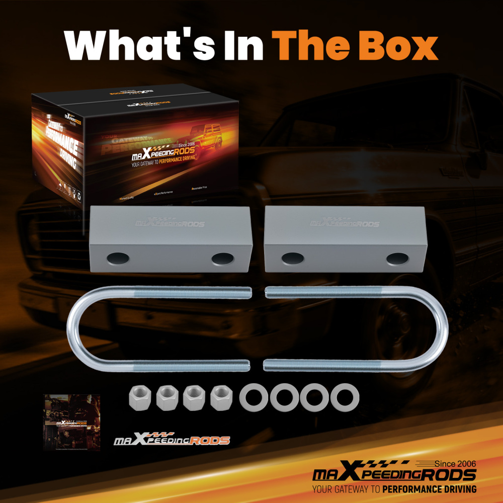 2 Rear Lowering Block for 1960-1972 compatible for Chevy C-10 Truck Billet Aluminum 6061