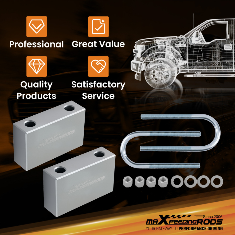 4 Inch Aluminum Lowering Block Rear compatible for Chevy C-10 compatible for GMC 1960-1972 Kit