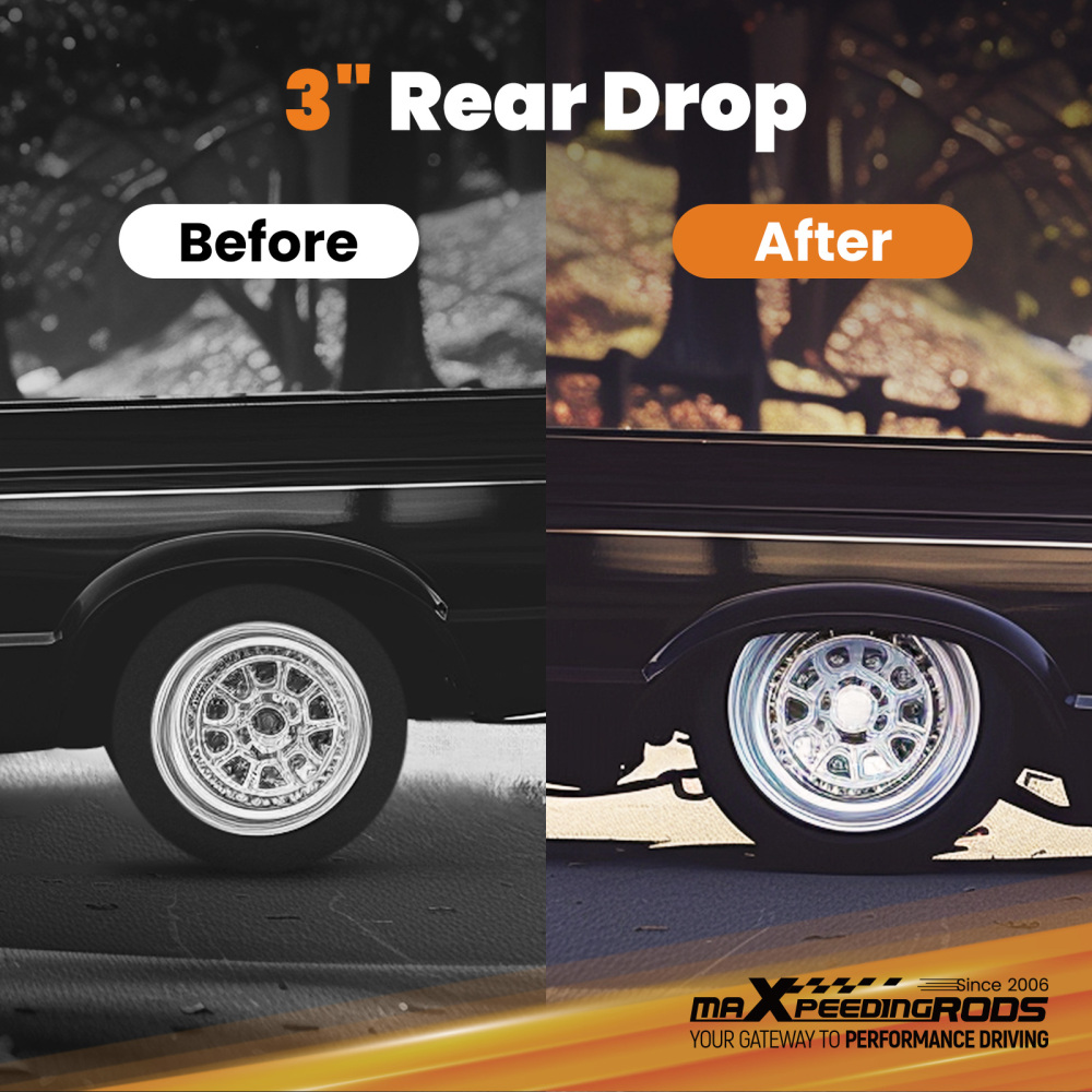 3 Inch Lowering Block compatible for Chevy S10/Compatible for Mazda B2600 Rear Billet Aluminum Kit