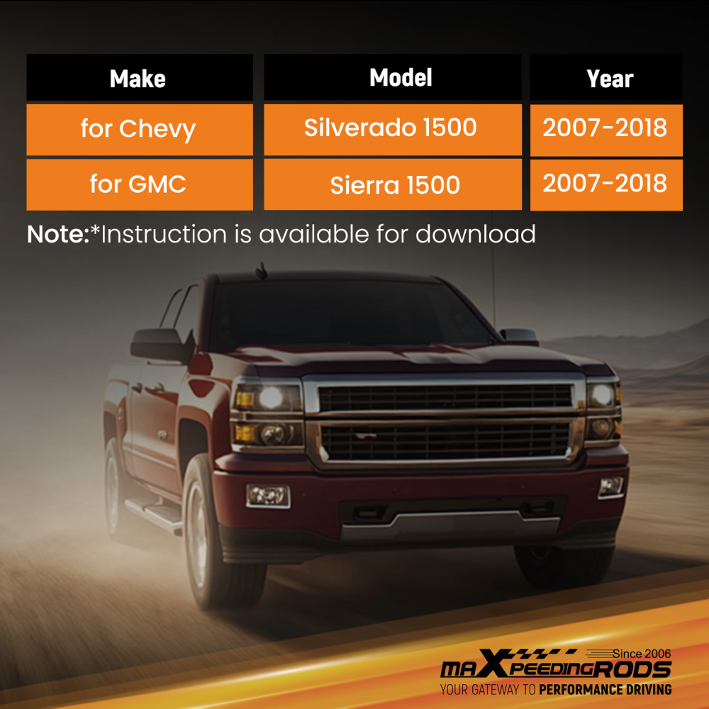 Rear Axle Lowering compatible for GMC Sierra 1500 Base Extended Cab Pickup 2007-2018
