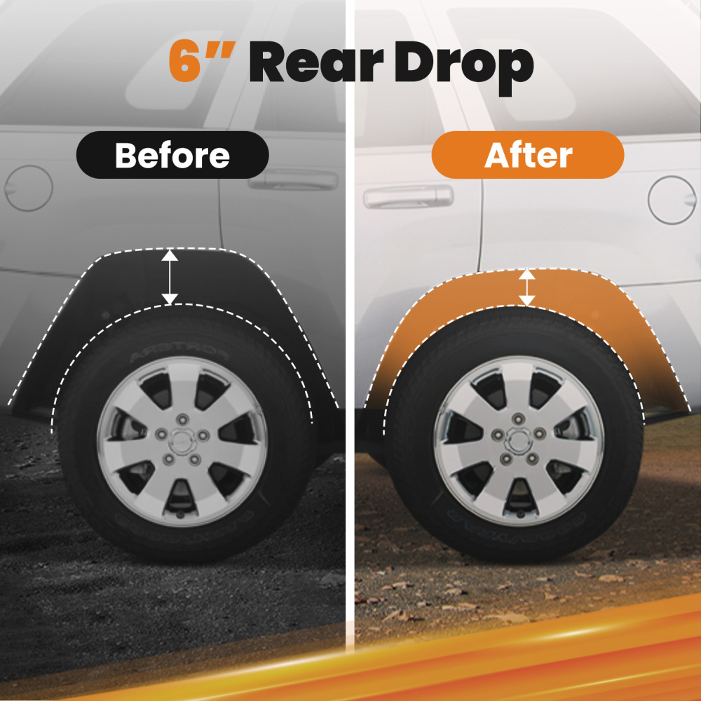 6 Rear Lowering Coil Springs Drop Kit compatible for Chevy GMC Truck 1/2 Ton 2WD 1963-72