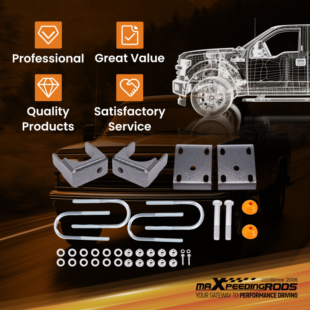 6 Axle Flip compatible for Chevrolet C1500 compatible for Silverado 1988-1998 Rear Lowering Steel