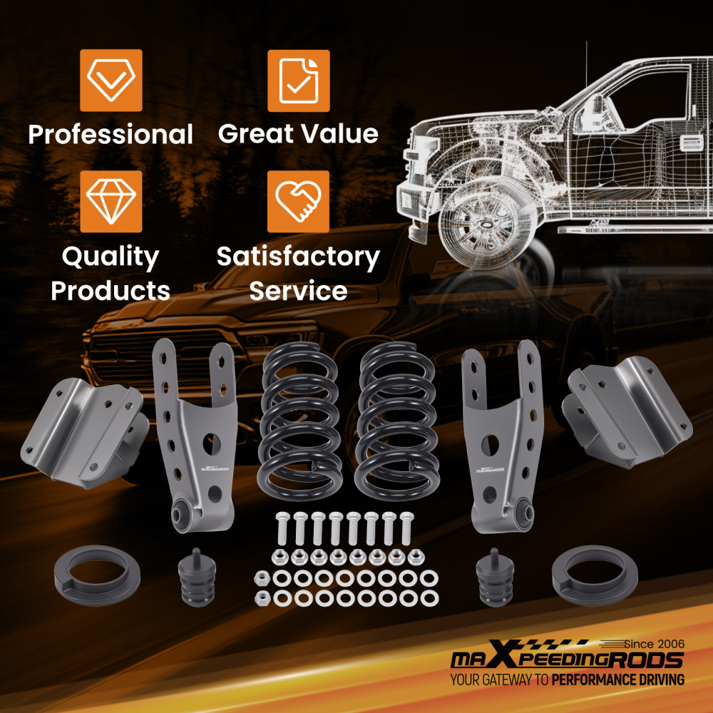 2 3 4 Drop Lowering Kit compatible for Dodge Ram 1500 2WD 1994-1999 Coil Spring